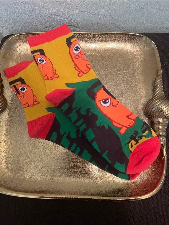 Thr Otaku Box Socks Other - #2031**Colorful Orange Character Crew Socks - Unisex’s Novelty Socks